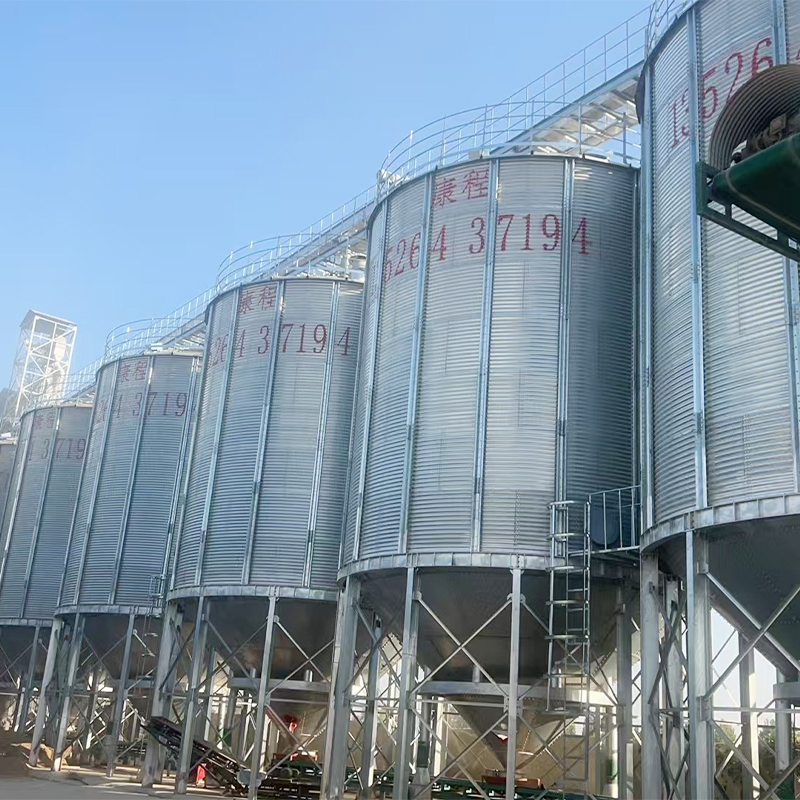 How do custom-designed large grain storage silos safeguard food security with corrosion-resistant materials and professional design?